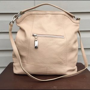 B. MAKOWSKY Tan Leather Nude Leather Large Handbag